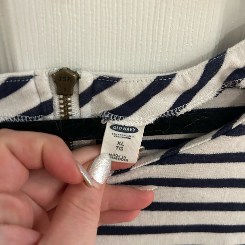 Old Navy Striped Mini Dress - Navy and White - Picture 5 of 6